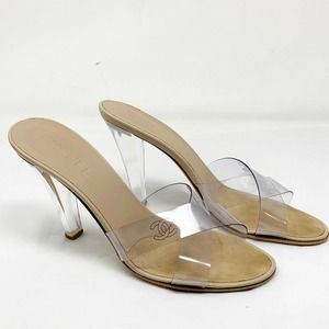 RARE Vintage CHANEL Clear PVC Lucite sandals